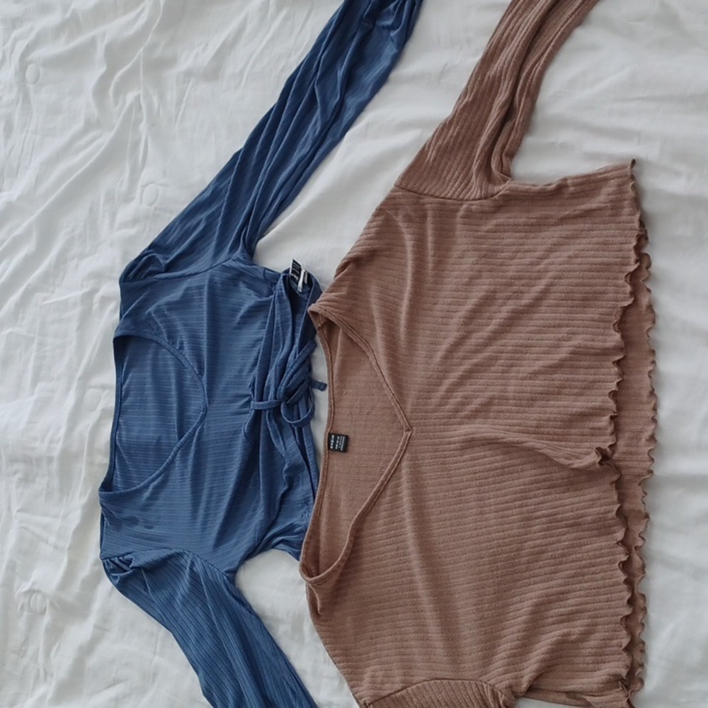 Long sleeve crop shirts